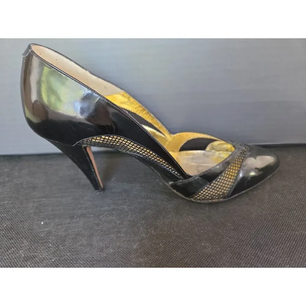 ANDREA PFISTER Black Patent Leather And Lace~Size 35.5 US5.6
